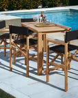 Director Teak Outdoor Counter Height Chair-Outdoor Counter Stools-HiTeak-LOOMLAN