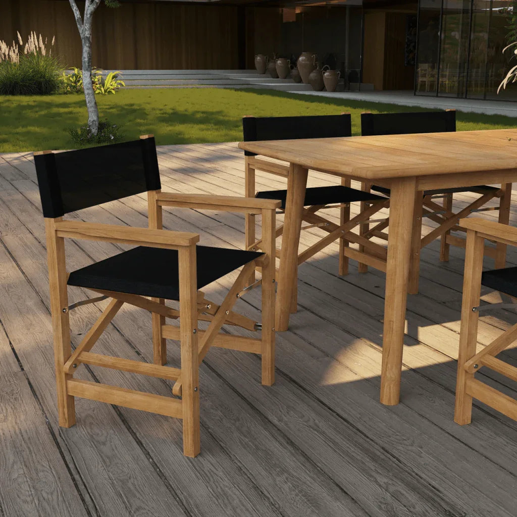 HiTeak Director Teak Patio Family Dining Set 7PC