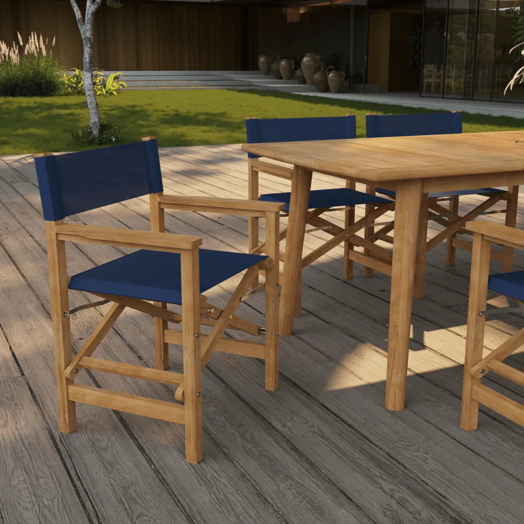 HiTeak Director Teak Patio Family Dining Set 7PC