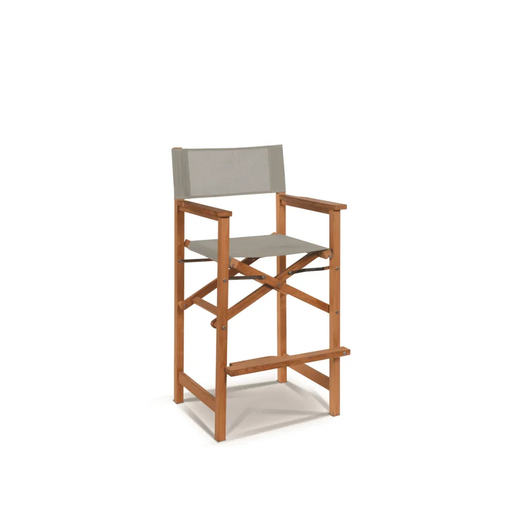 HiTeak Director Teak Patio Square Bar Height Dining Set 3PC