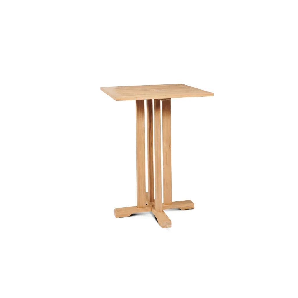 HiTeak Director Teak Patio Square Bar Height Dining Set 3PC
