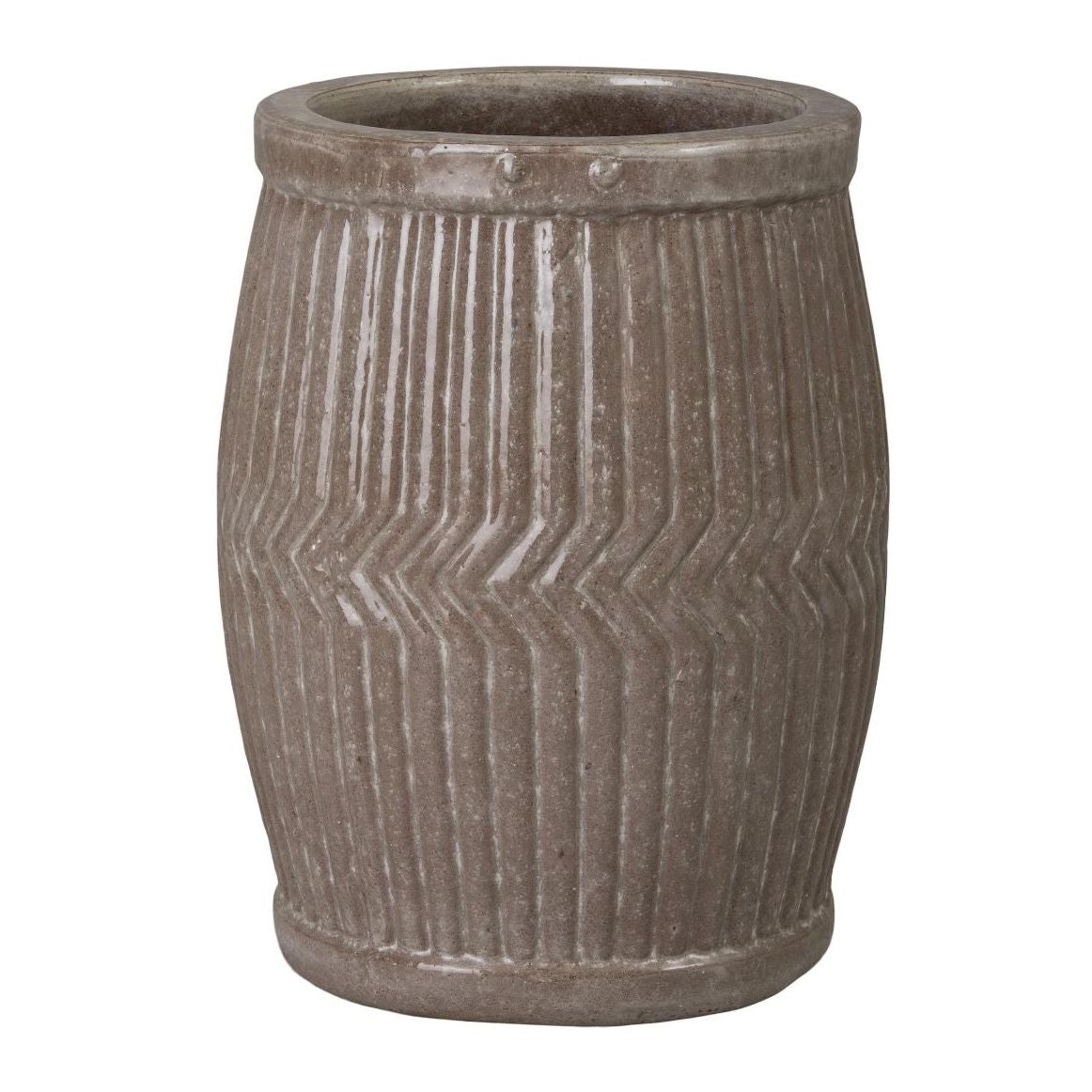 Emissary Dolly Tub Grey Ceramic Outdoor Planter