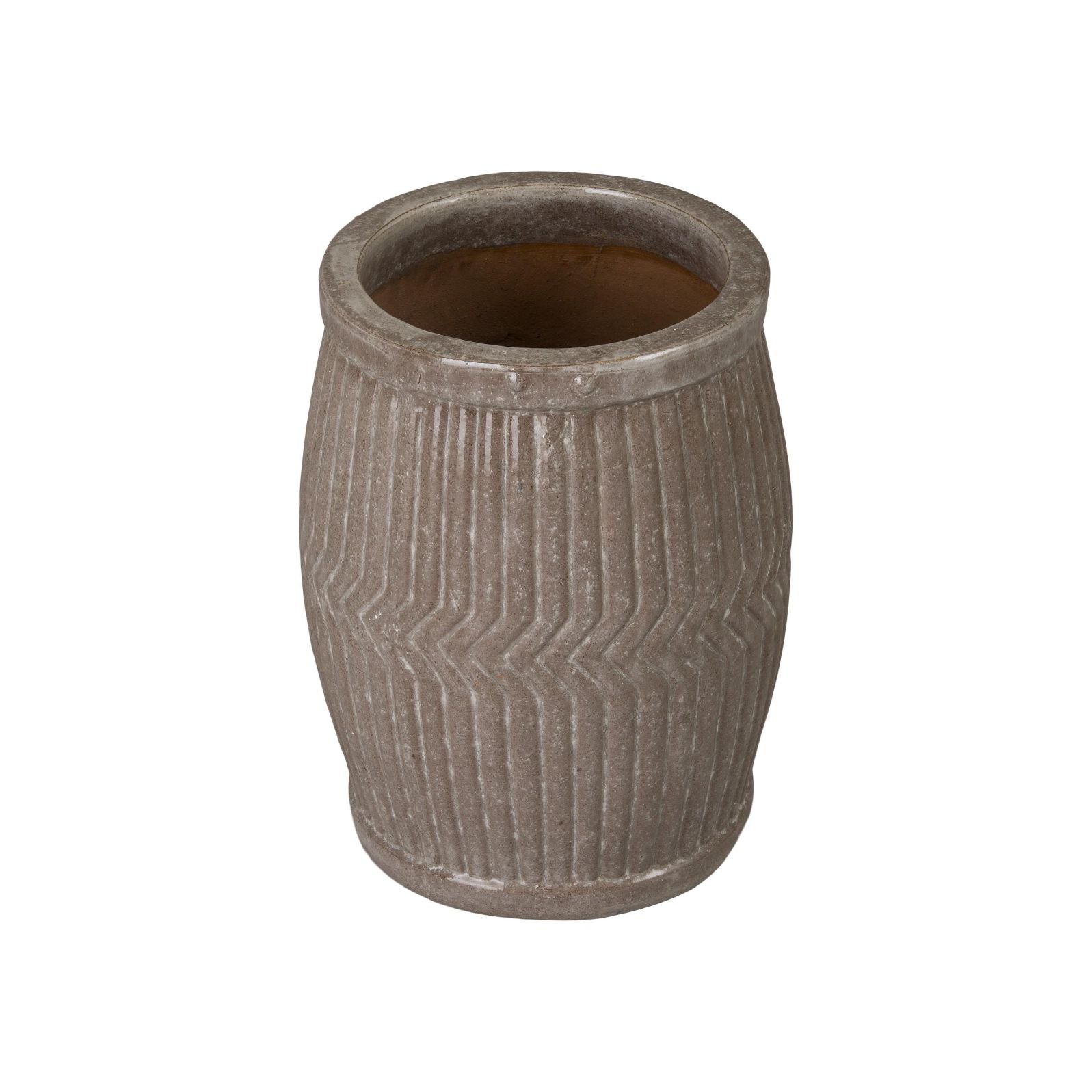 Emissary Dolly Tub Grey Ceramic Outdoor Planter