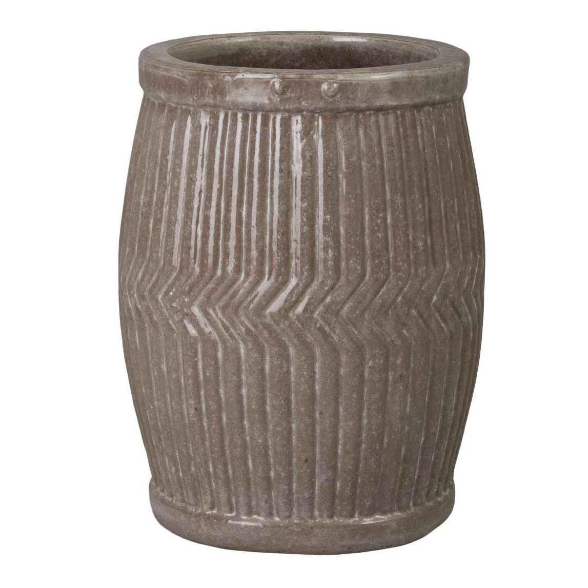 Emissary Dolly Tub Grey Ceramic Outdoor Planter