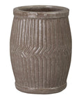 Emissary Dolly Tub Grey Ceramic Outdoor Planter