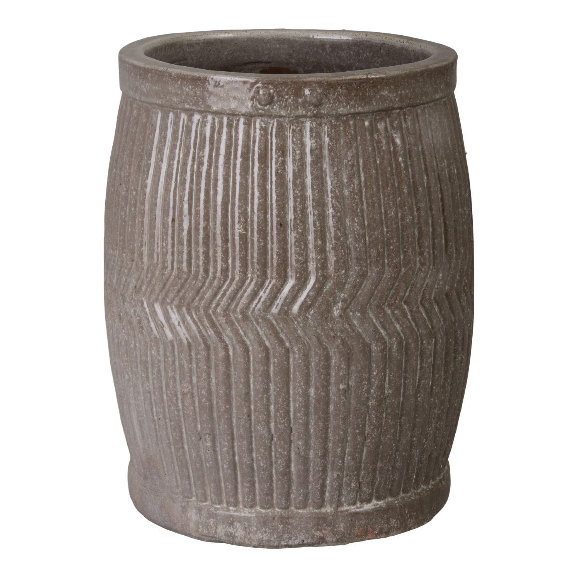 Emissary Dolly Tub Grey Ceramic Outdoor Planter