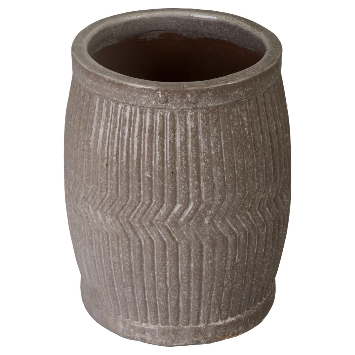 Emissary Dolly Tub Grey Ceramic Outdoor Planter