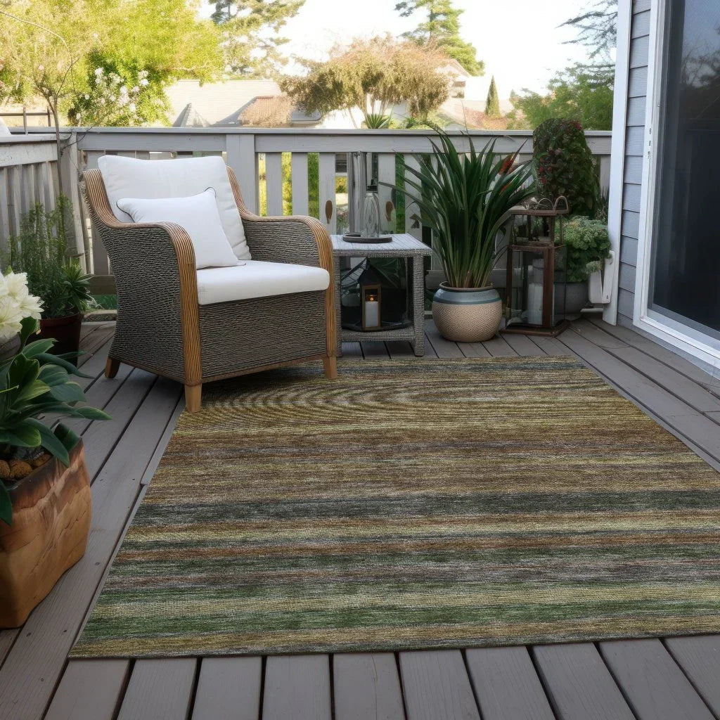 LOOMLAN Rugs Doravine Brown Washable Indoor-Outdoor Rug