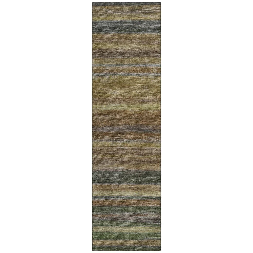 LOOMLAN Rugs Doravine Brown Washable Indoor-Outdoor Rug