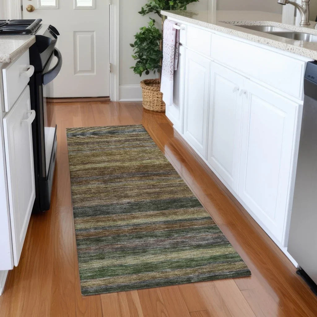 LOOMLAN Rugs Doravine Brown Washable Indoor-Outdoor Rug