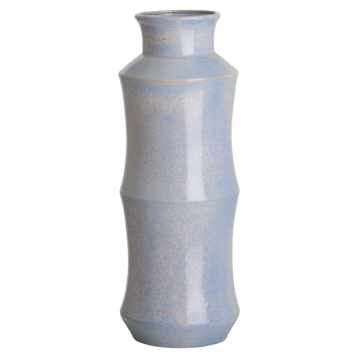 Emissary Double Bamboo Blue Ceramic Vase