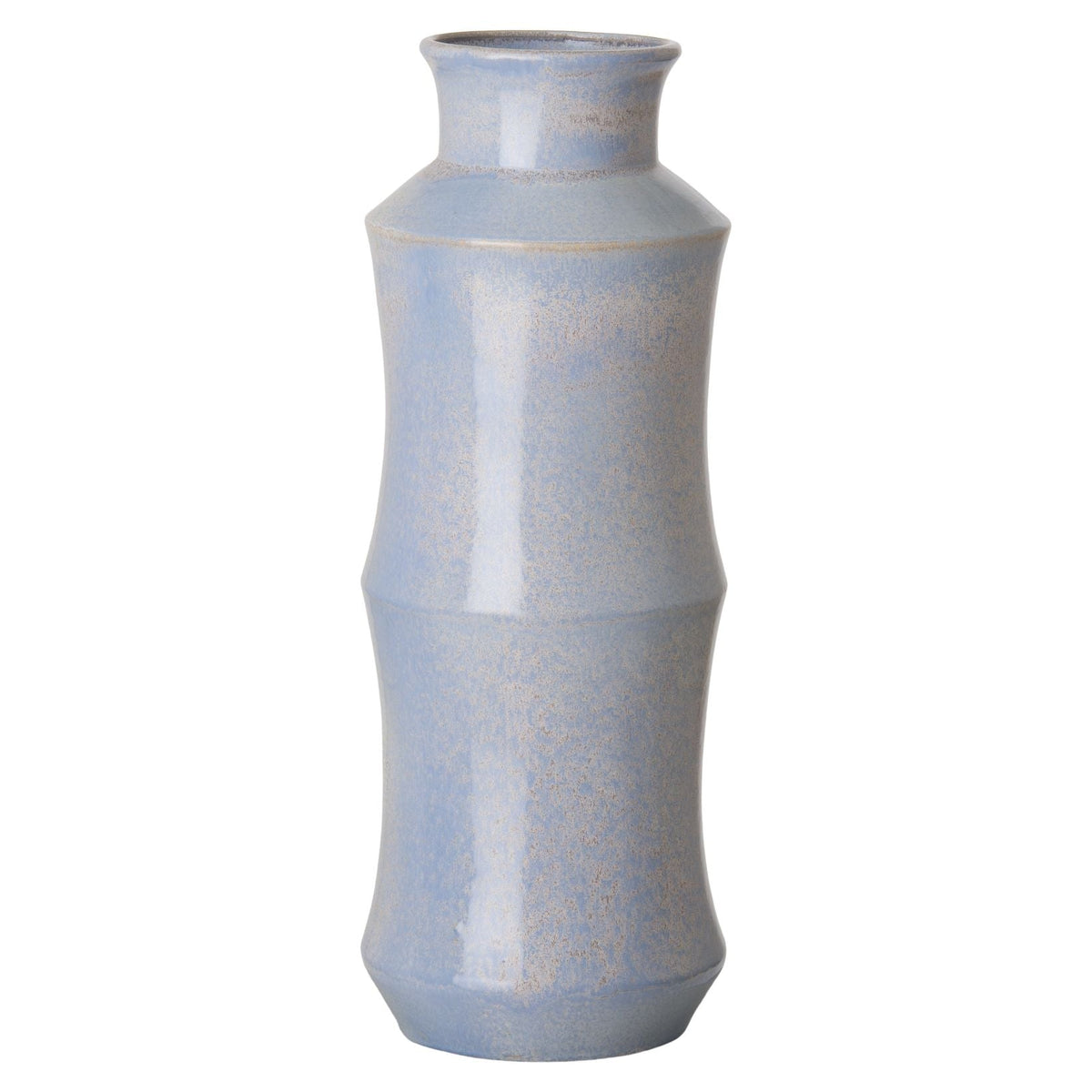 Emissary Double Bamboo Blue Ceramic Vase