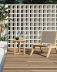 HiTeak Draper Teak Outdoor Sling Chat Chair