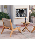 HiTeak Draper Teak Outdoor Sling Chat Chair