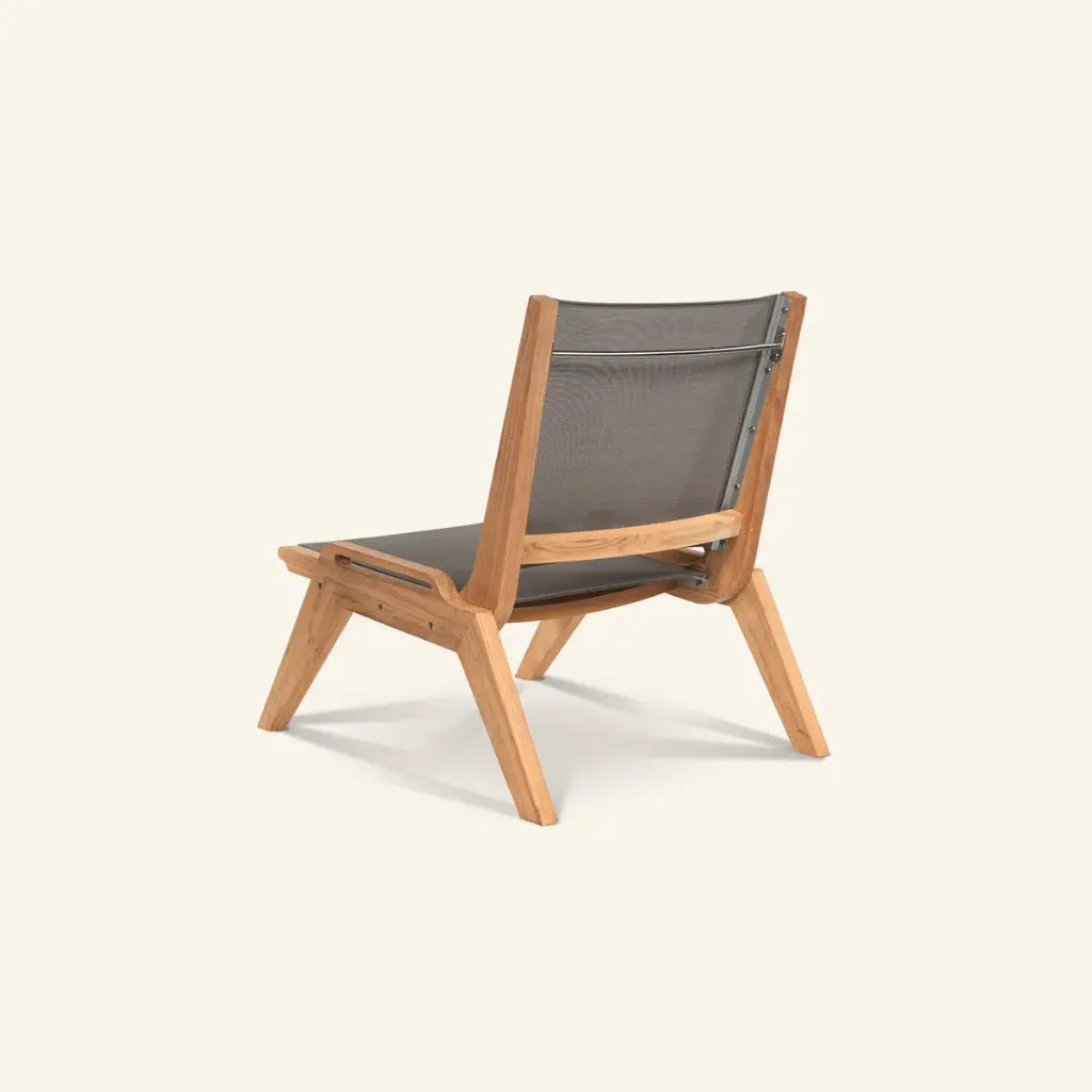 HiTeak Draper Teak Outdoor Sling Chat Chair