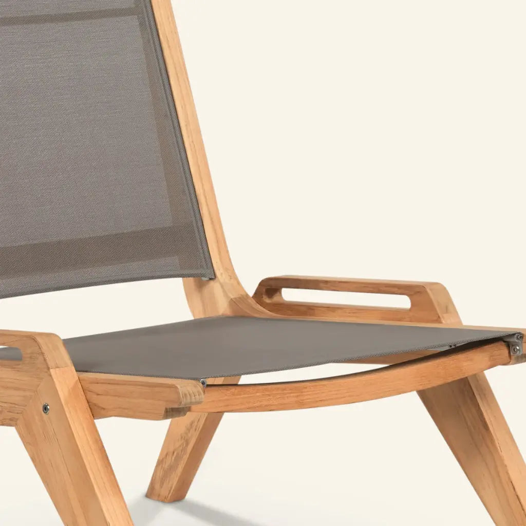 HiTeak Draper Teak Outdoor Sling Chat Chair