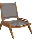 Draper Teak Outdoor Sling Chat Chair-Outdoor Accent Chairs-HiTeak-LOOMLAN