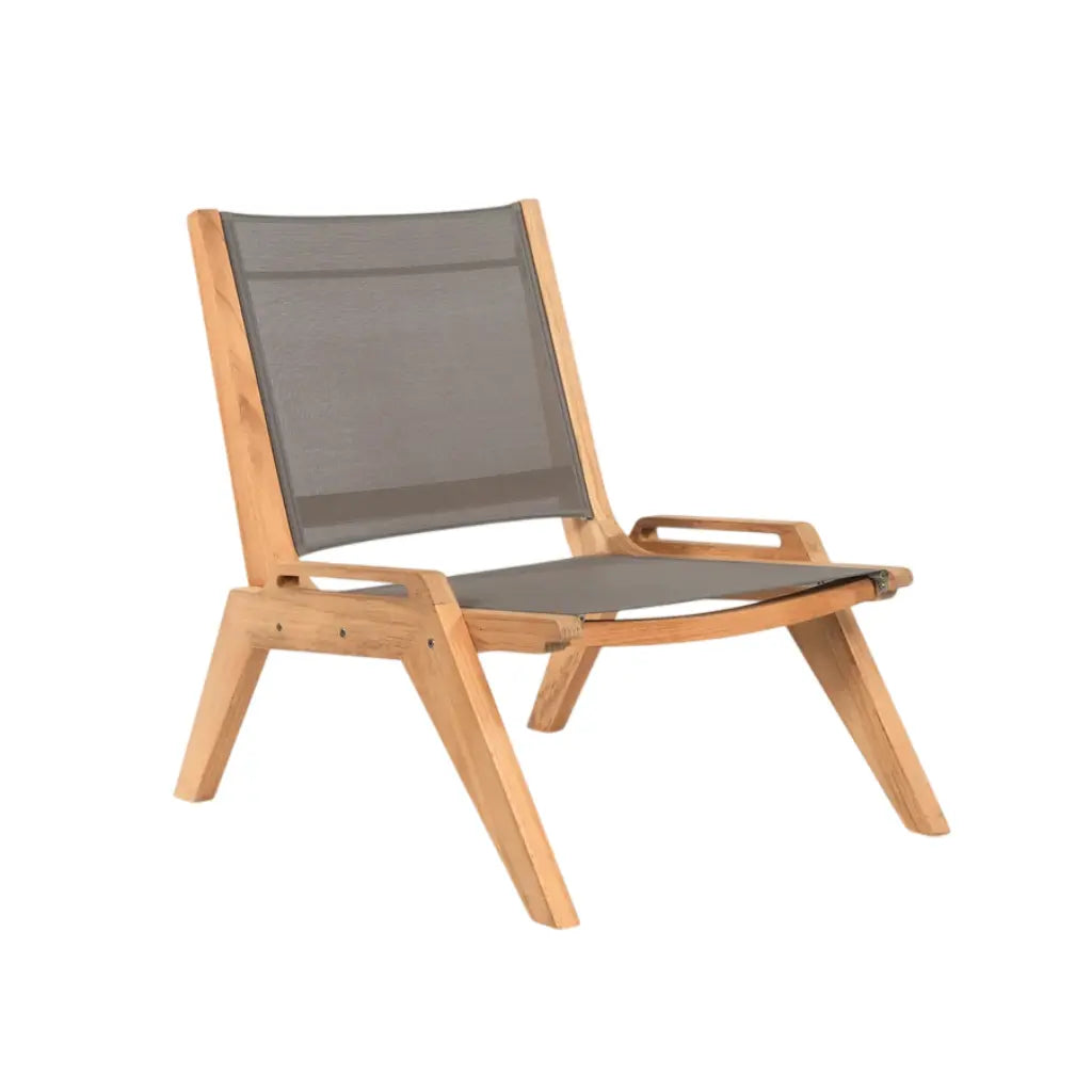 HiTeak Draper Teak Outdoor Sling Chat Chair