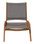 Draper Teak Outdoor Sling Chat Chair-Outdoor Accent Chairs-HiTeak-LOOMLAN