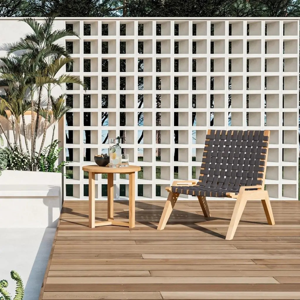 HiTeak Draper Teak Outdoor Woven Chat Chair