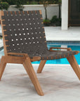 Draper Teak Outdoor Woven Chat Chair-Outdoor Accent Chairs-HiTeak-LOOMLAN