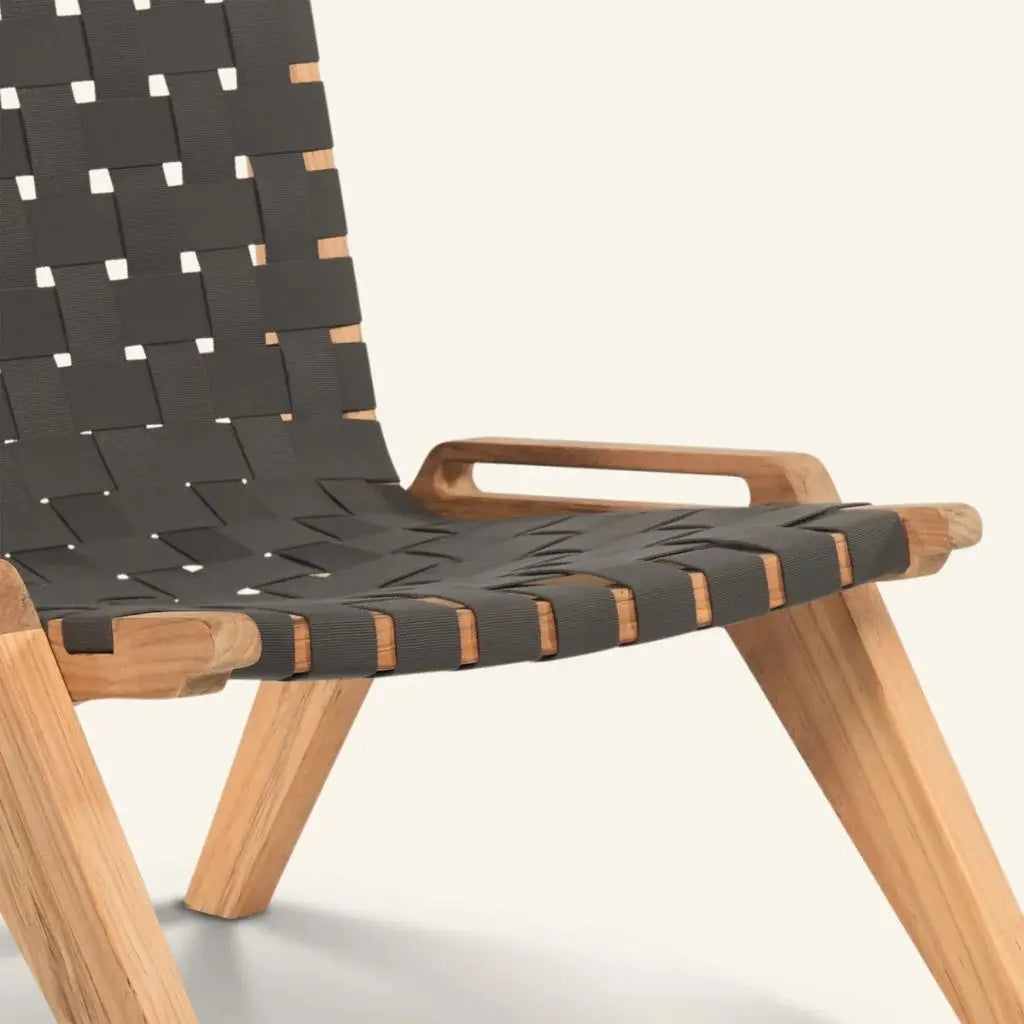 HiTeak Draper Teak Outdoor Woven Chat Chair