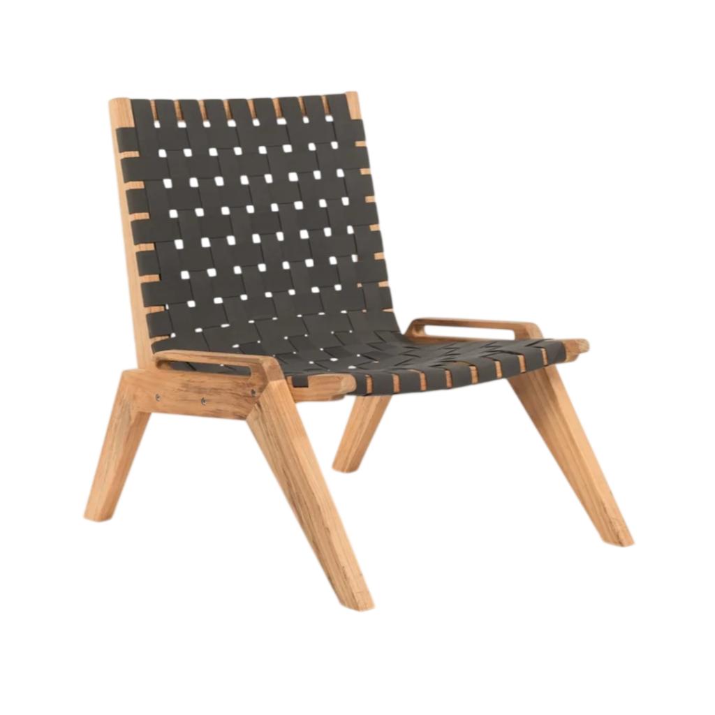 HiTeak Draper Teak Outdoor Woven Chat Chair