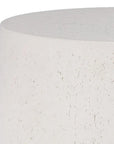 Emissary Drum 18 in. Round Chalk White Terrazzo Garden Stool