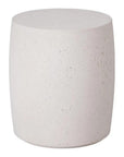 Emissary Drum 18 in. Round Chalk White Terrazzo Garden Stool