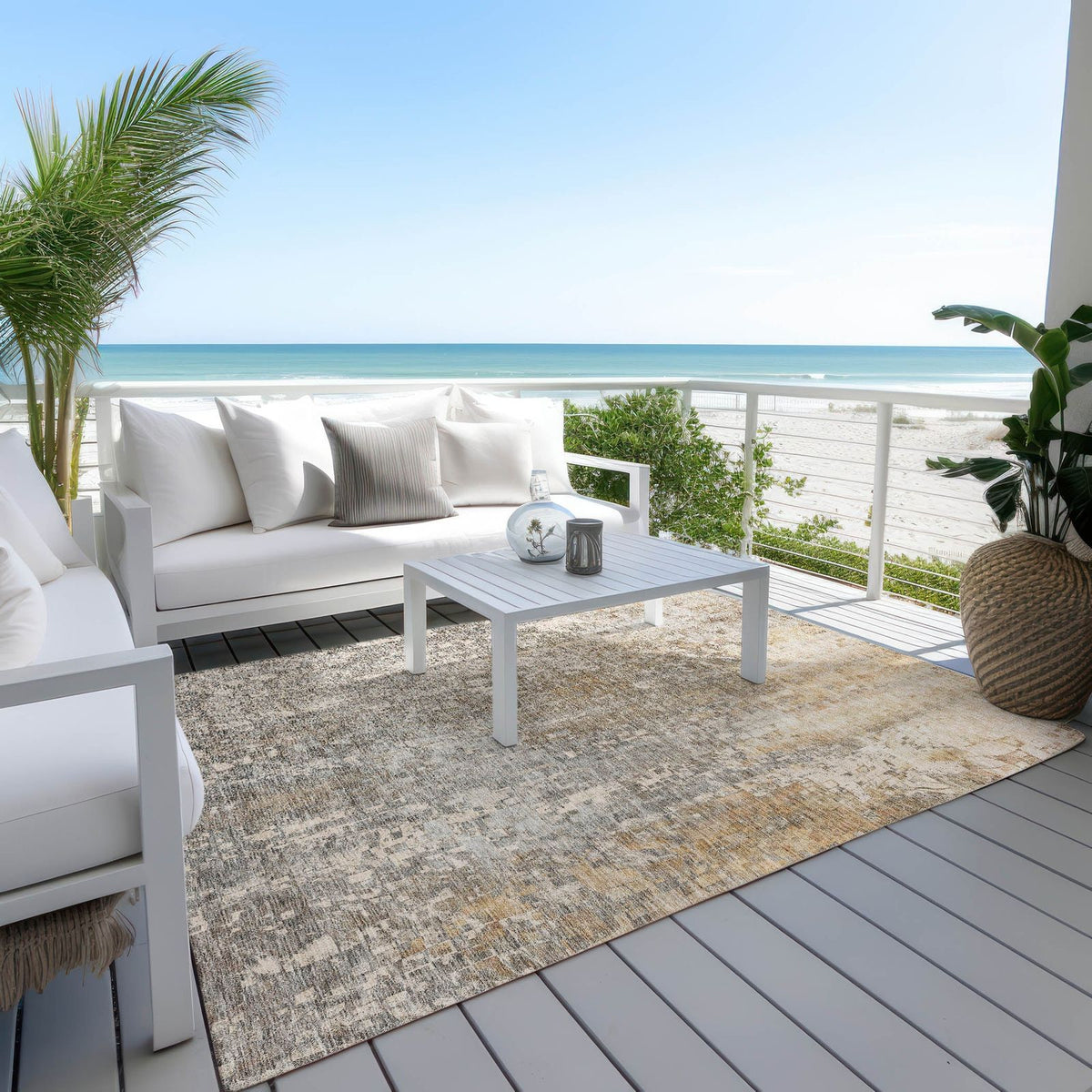 Addison Rugs Dust Echo Beige Washable Indoor-Outdoor Rug