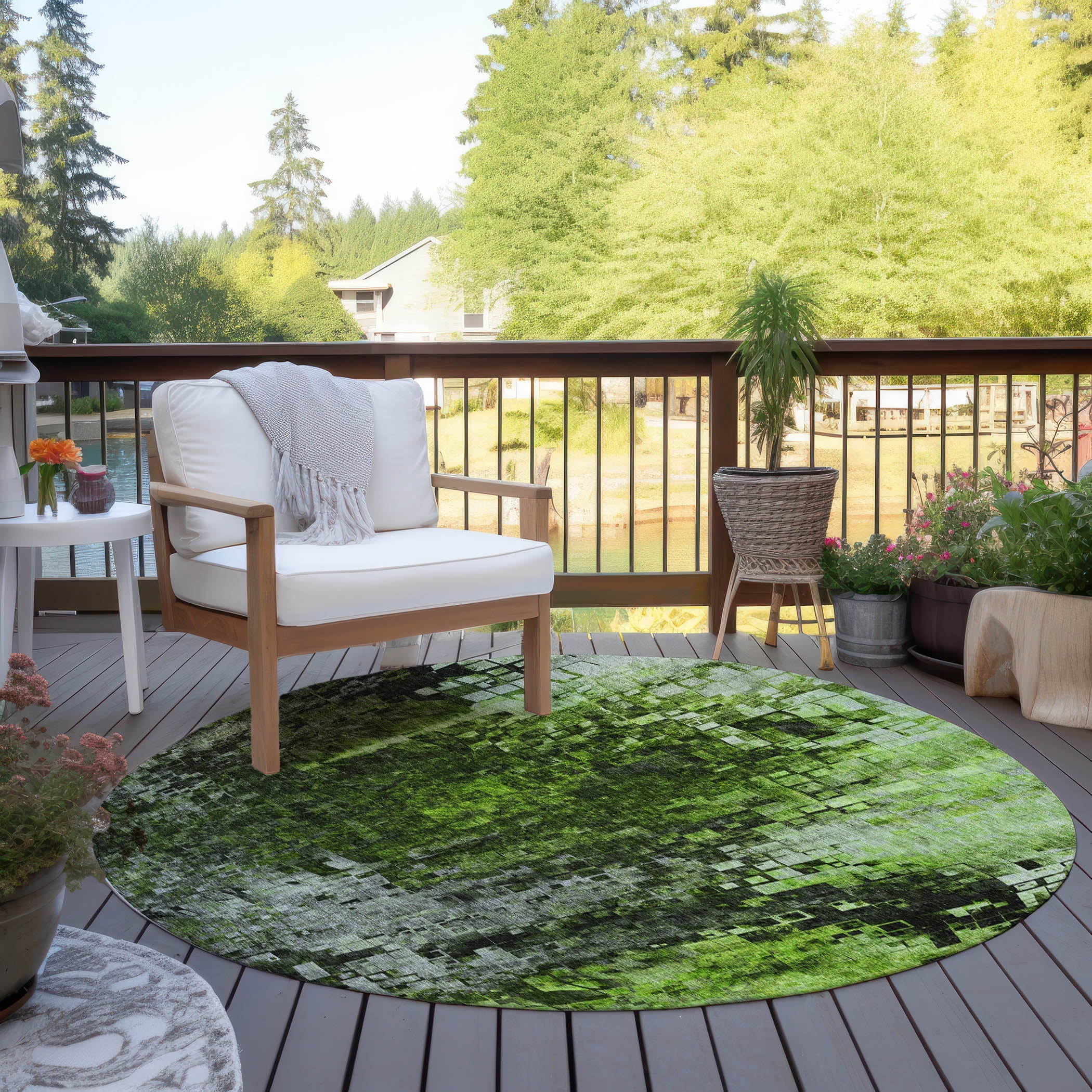 Addison Rugs Dust Echo Green Washable Indoor-Outdoor Rug