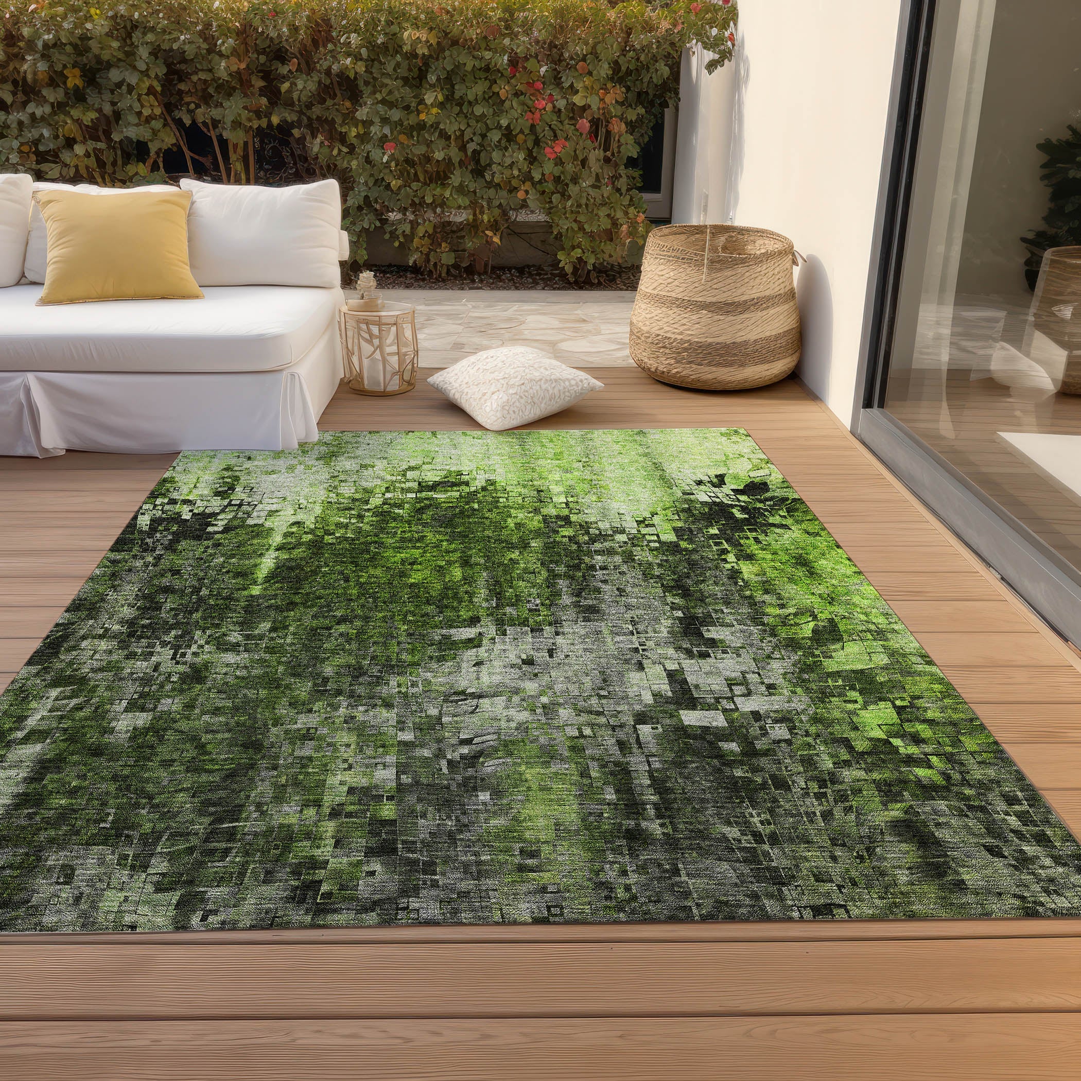 Addison Rugs Dust Echo Green Washable Indoor-Outdoor Rug