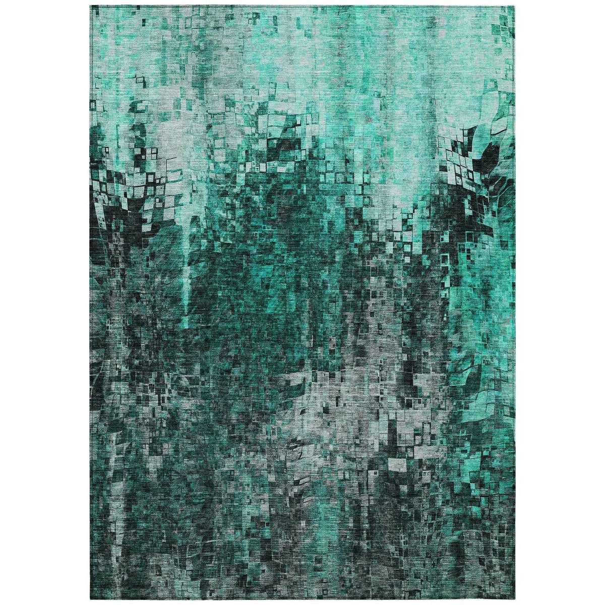 Addison Rugs Dust Echo Teal Washable Indoor-Outdoor Rug