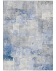 LOOMLAN Rugs Elanor Blue Washable Indoor-Outdoor Rug