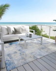LOOMLAN Rugs Elanor Blue Washable Indoor-Outdoor Rug