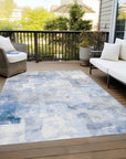 LOOMLAN Rugs Elanor Blue Washable Indoor-Outdoor Rug