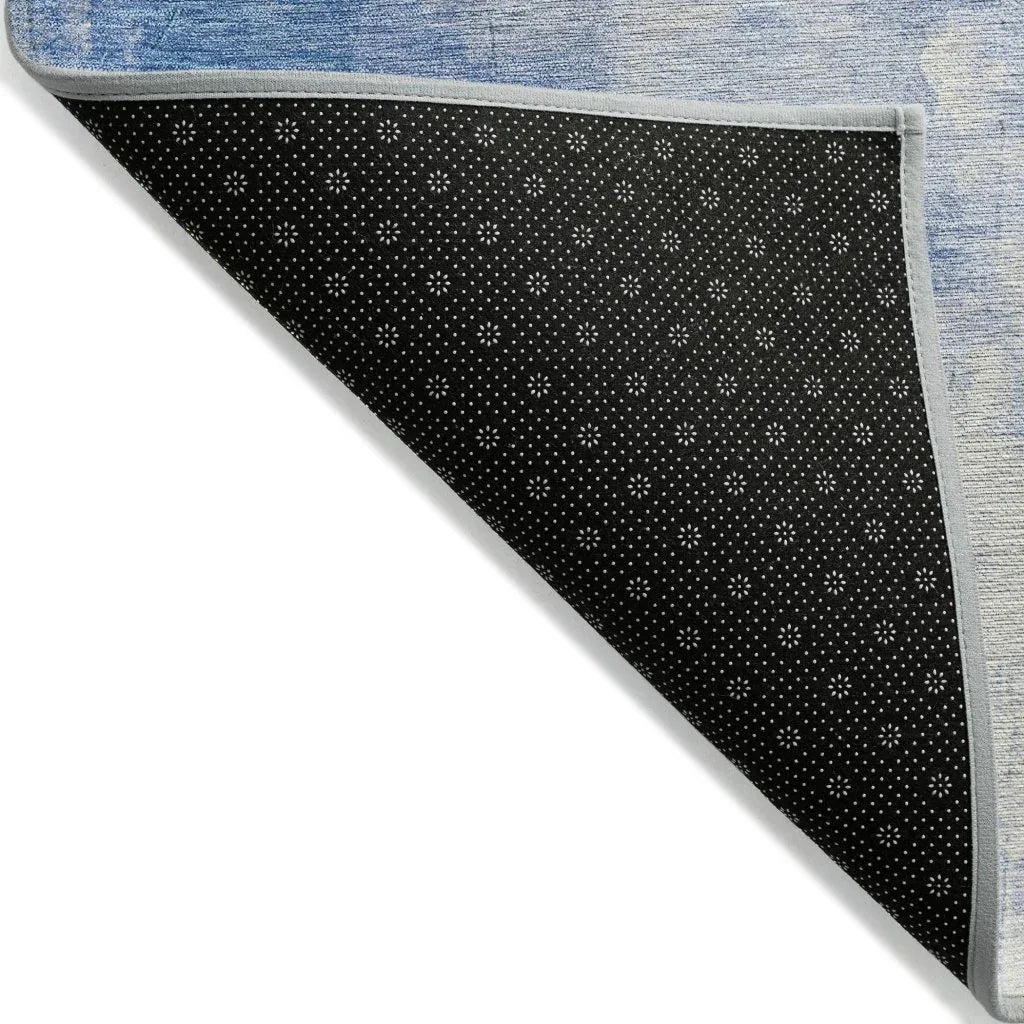 LOOMLAN Rugs Elanor Blue Washable Indoor-Outdoor Rug