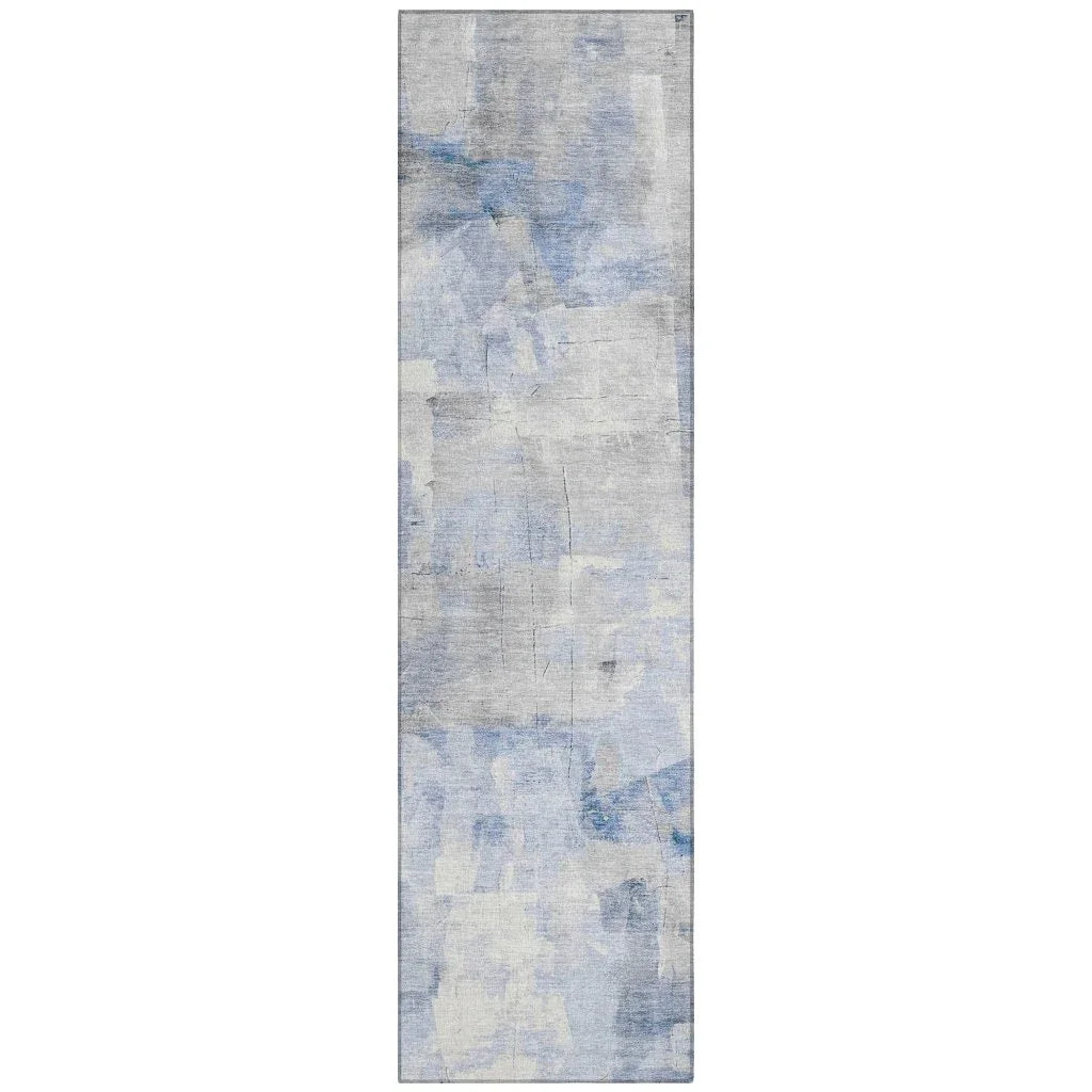 LOOMLAN Rugs Elanor Blue Washable Indoor-Outdoor Rug