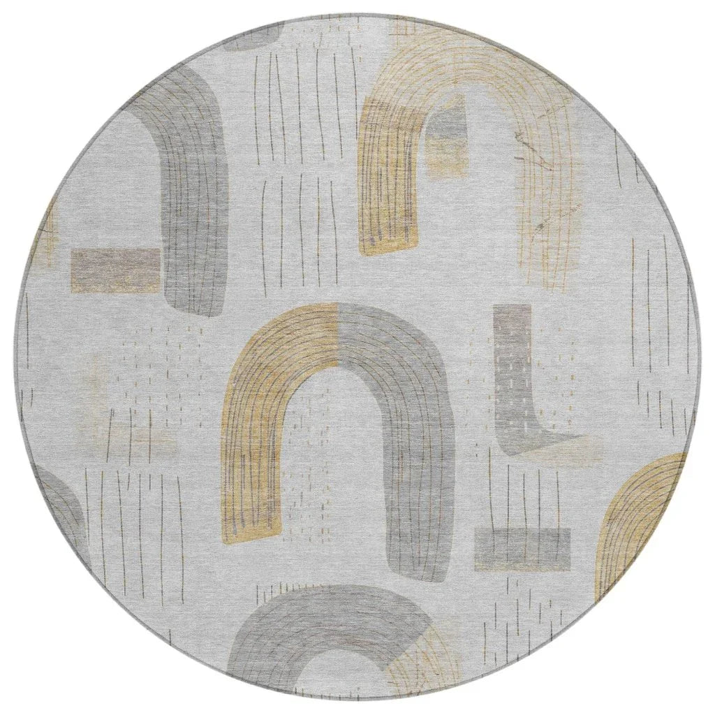 LOOMLAN Rugs Elas Gray Washable Indoor-Outdoor Rug