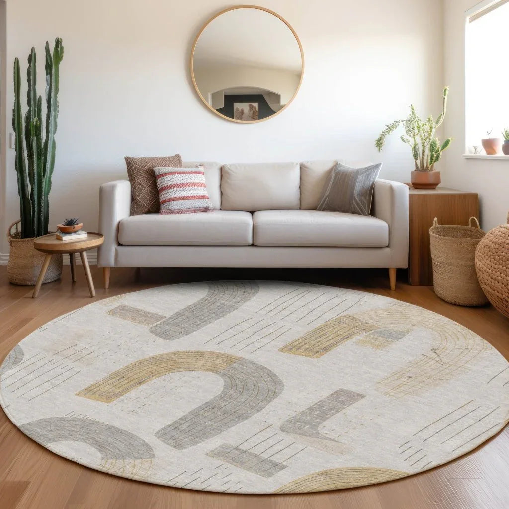 LOOMLAN Rugs Elas Gray Washable Indoor-Outdoor Rug