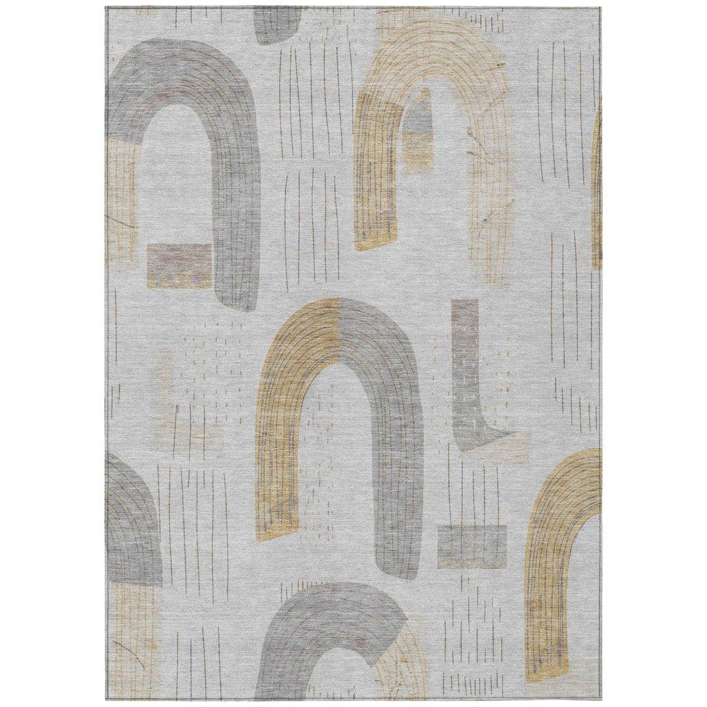 LOOMLAN Rugs Elas Gray Washable Indoor-Outdoor Rug