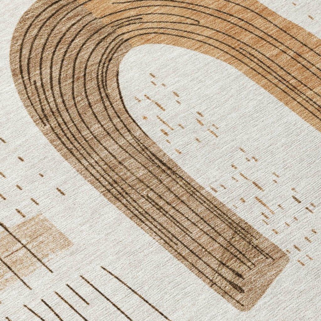 LOOMLAN Rugs Elas Ivory Washable Indoor-Outdoor Rug