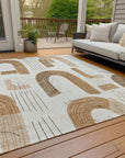 LOOMLAN Rugs Elas Ivory Washable Indoor-Outdoor Rug