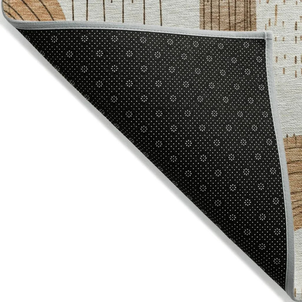 LOOMLAN Rugs Elas Ivory Washable Indoor-Outdoor Rug