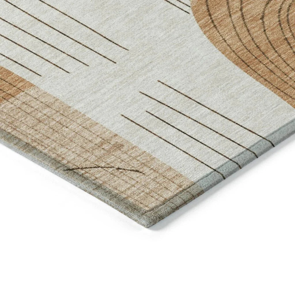 LOOMLAN Rugs Elas Ivory Washable Indoor-Outdoor Rug