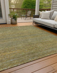 LOOMLAN Rugs Elenore Green Washable Indoor-Outdoor Rug