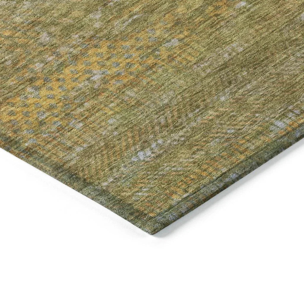 LOOMLAN Rugs Elenore Green Washable Indoor-Outdoor Rug