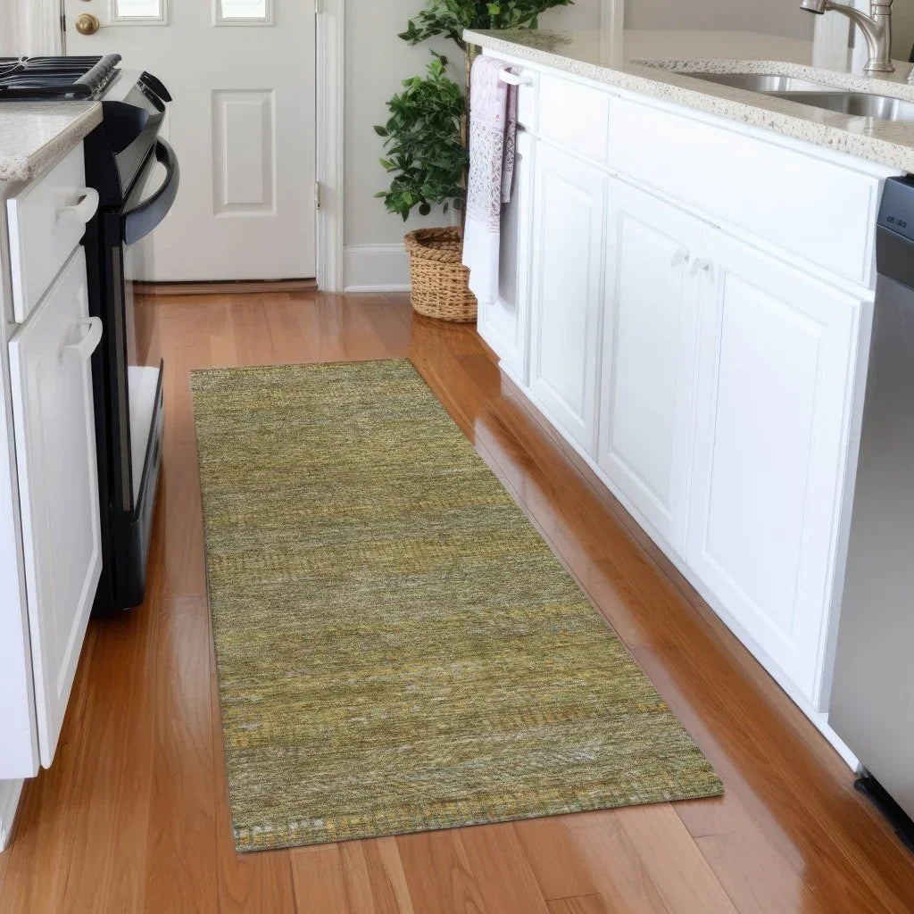 LOOMLAN Rugs Elenore Green Washable Indoor-Outdoor Rug
