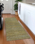 LOOMLAN Rugs Elenore Green Washable Indoor-Outdoor Rug