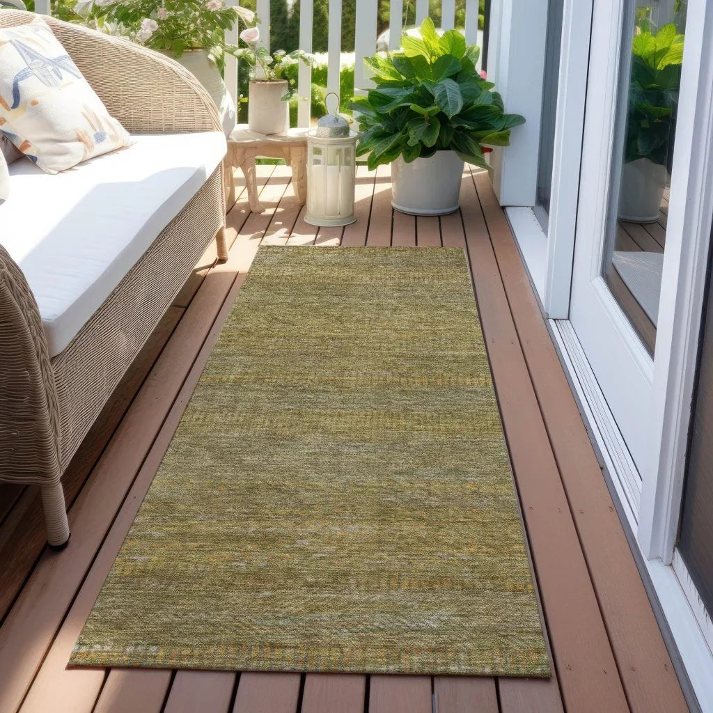 LOOMLAN Rugs Elenore Green Washable Indoor-Outdoor Rug